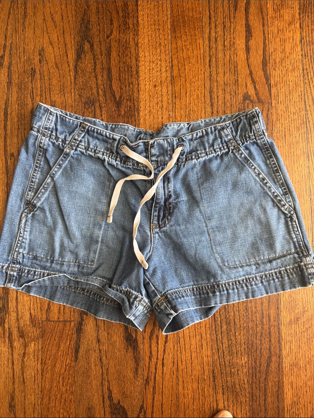 Vintage GAP Light Blue Denim Drawstring Women's Shorts